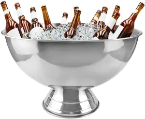 3 Gallon 12L Insulated Ice Bucket Champagne Bowl with Base Large Size Ice Bowl for Wine, Champagne or Beer Bottles Parties and Home BarSilver