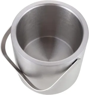 3 Liter Double Wall Stainless Steel Insulated Ice Bucket With Lid and Ice Tongs Great for Party and Picnic