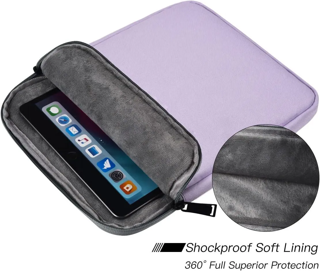 8 Inch Tablet Sleeve Case for 8.3" iPad Mini 7 6/ Mini 5 4 7.9, Fire HD 8/8 Plus, Samsung Galaxy Tab A7 Lite 8.7", Compatible with Lenovo Tab M9/M8 8", Purple