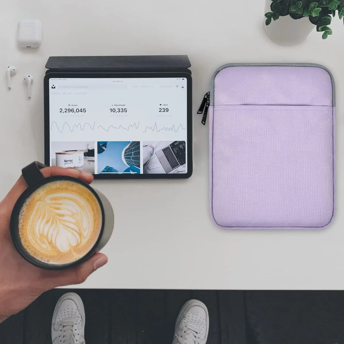 8 Inch Tablet Sleeve Case for 8.3" iPad Mini 7 6/ Mini 5 4 7.9, Fire HD 8/8 Plus, Samsung Galaxy Tab A7 Lite 8.7", Compatible with Lenovo Tab M9/M8 8", Purple
