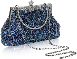 Amylove 1920s Vintage Beaded Clutch Evening Bag Formal 1920s Accessories for Women Wedding Party Gift
