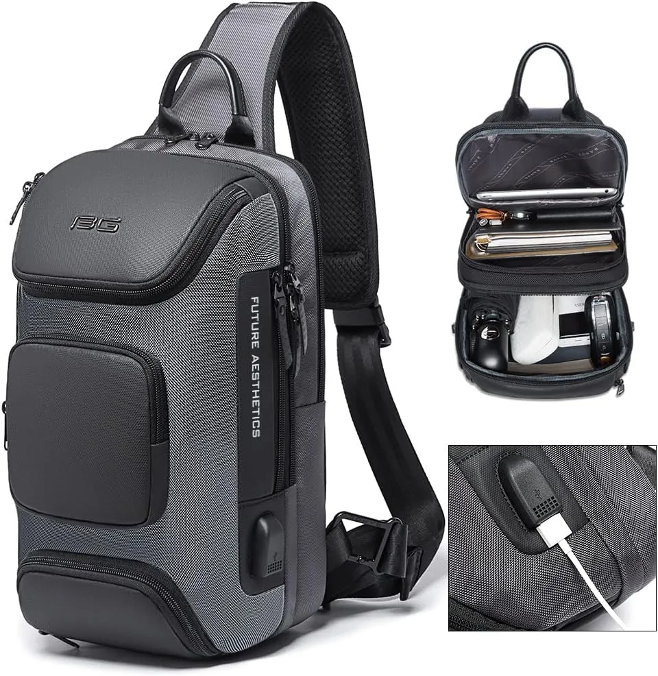 BANGE Sling Bag, Waterproof Shoulder Bag for Men, Casual Sports Sling Bag, Every Day Bag for Men