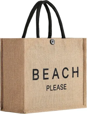 Beach Bag, Large Beach Bag for Women, Woven Straw Tote Bag, Weaving Swim Gym Shopping Travel Bag with Button