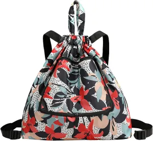 Beach Tote Bag Drawstring Seal Folding Sports Fitness Backpack Light Travel Day-Pack For Gym Outdoor Mens Beach Travel