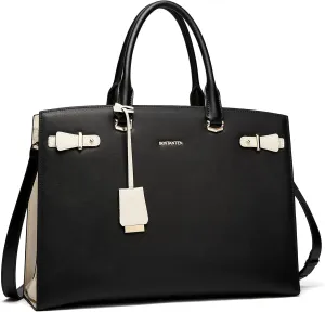 BOSTANTEN Briefcase for Women 15.6 Inch Genuine Leather Laptop Briefcase Shoulder Work Tote Bag Purse