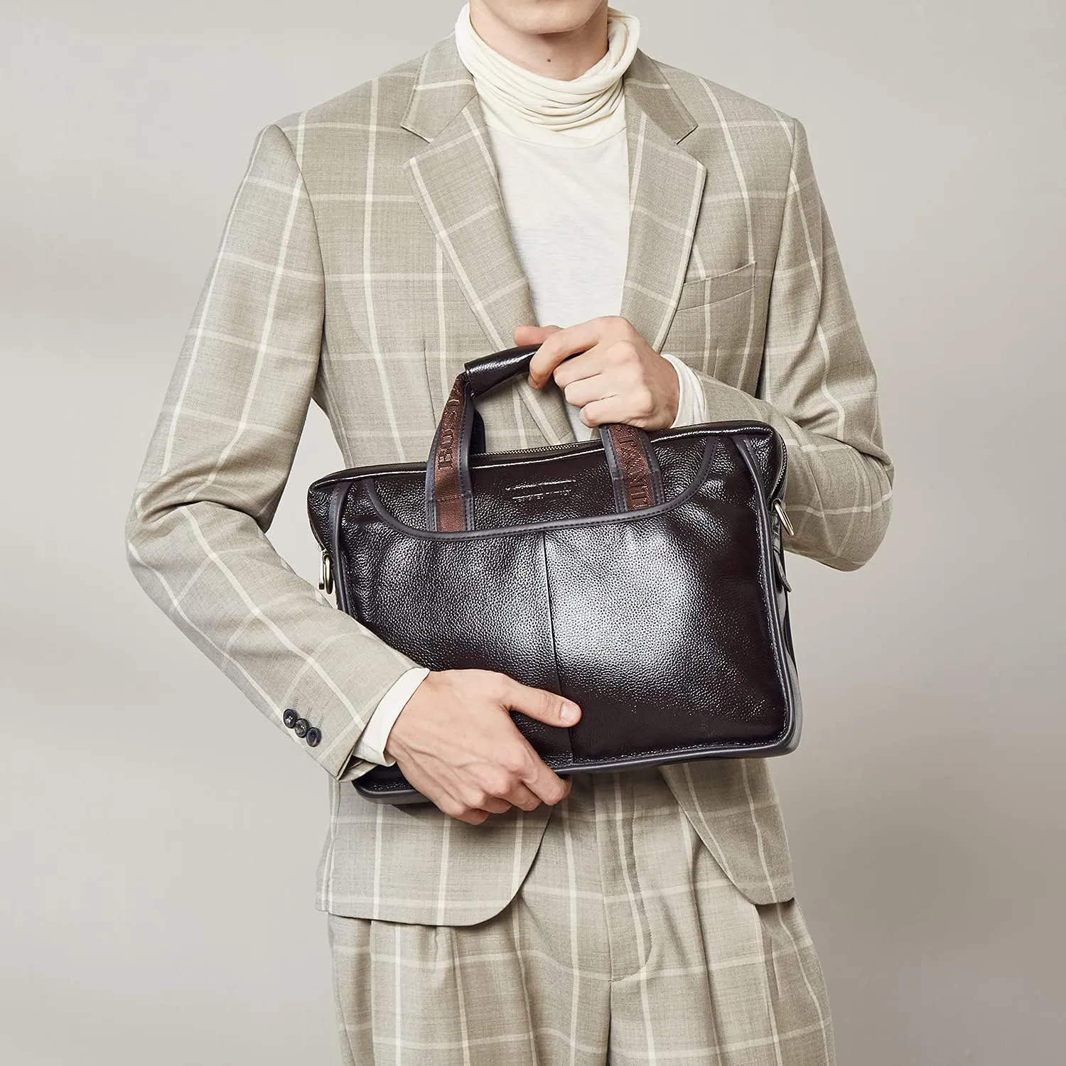BOSTANTEN Leather Briefcase Handbag Messenger Business Bags for Men