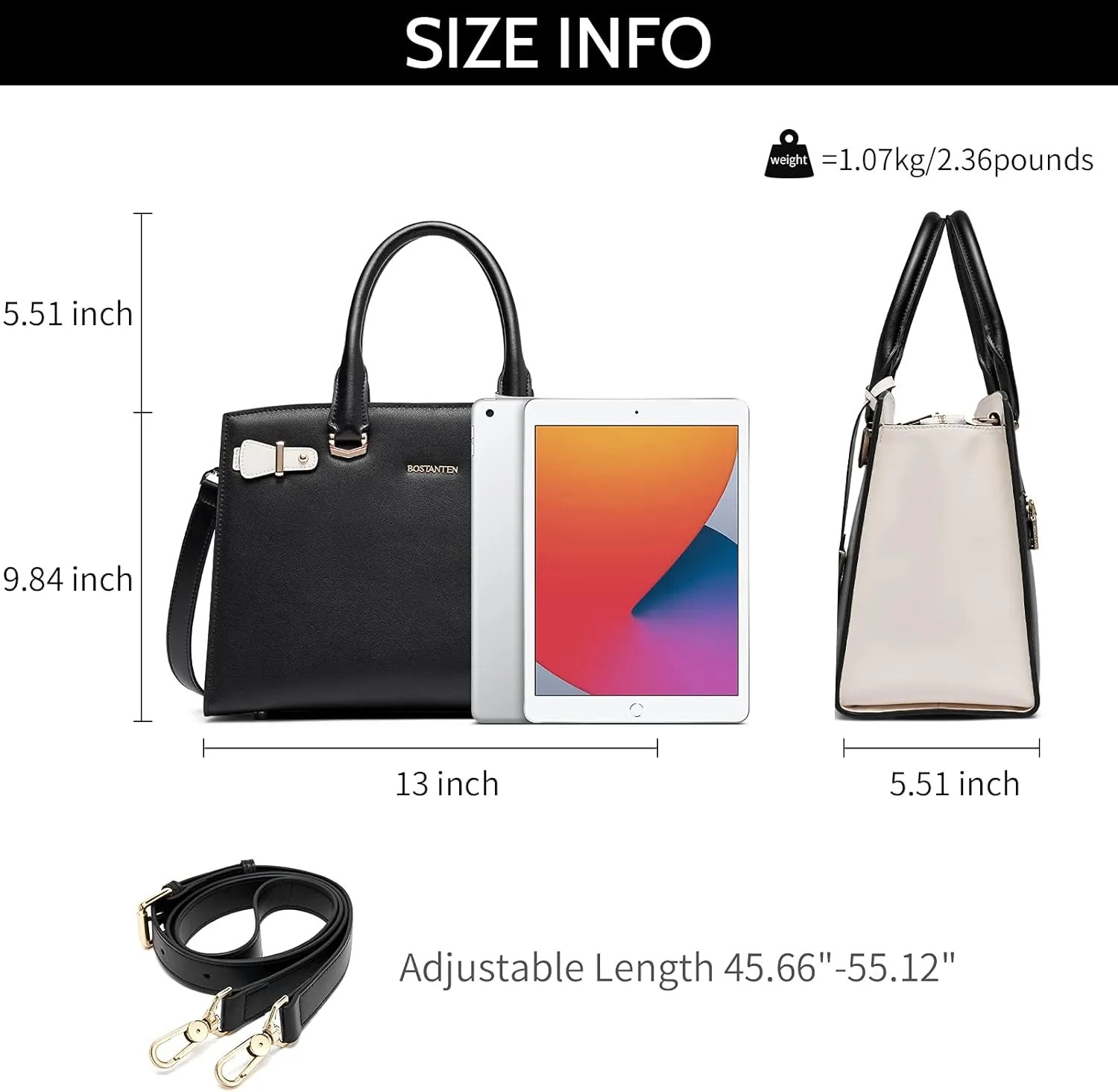 BOSTANTEN Women Leather Handbag Designer Satchel Purses Top Handle Shoulder Totes Crossbody Bag