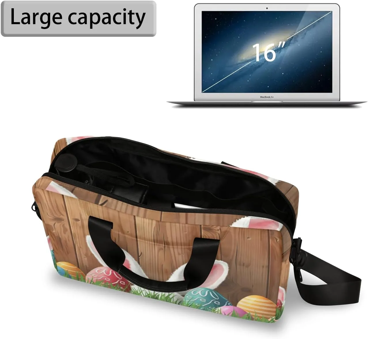 Bunny Laptop Sleeve Case 14 15 15.6 inch, Bunny Laptop Briefcase Shoulder Bag Waterproof Travel Computer Cover Carrying Bags