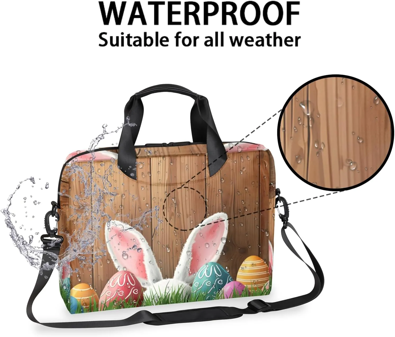 Bunny Laptop Sleeve Case 14 15 15.6 inch, Bunny Laptop Briefcase Shoulder Bag Waterproof Travel Computer Cover Carrying Bags