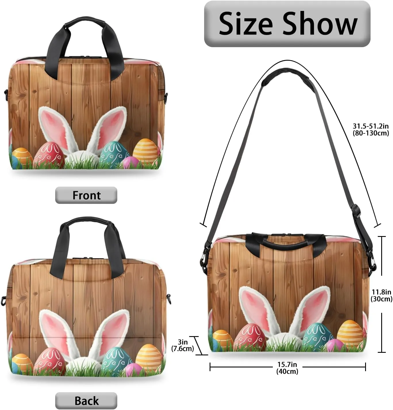 Bunny Laptop Sleeve Case 14 15 15.6 inch, Bunny Laptop Briefcase Shoulder Bag Waterproof Travel Computer Cover Carrying Bags