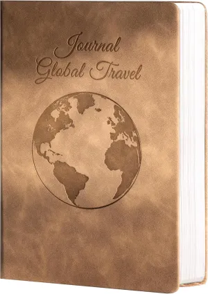 CAGIE Lined Journal for Men, Hardcover Vintage Journal for Writing 256 Pages 100GSM, A5 Leather Travel Journaling Notebooks, Gifts for Travel Office Daily Note - Light Brown