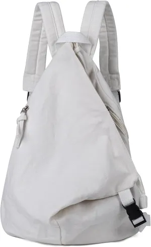 Canvas Backpack for Women Travel Backpack for Men Vintage Bookbag Style for Casual Daypack Backpacks (White-G)