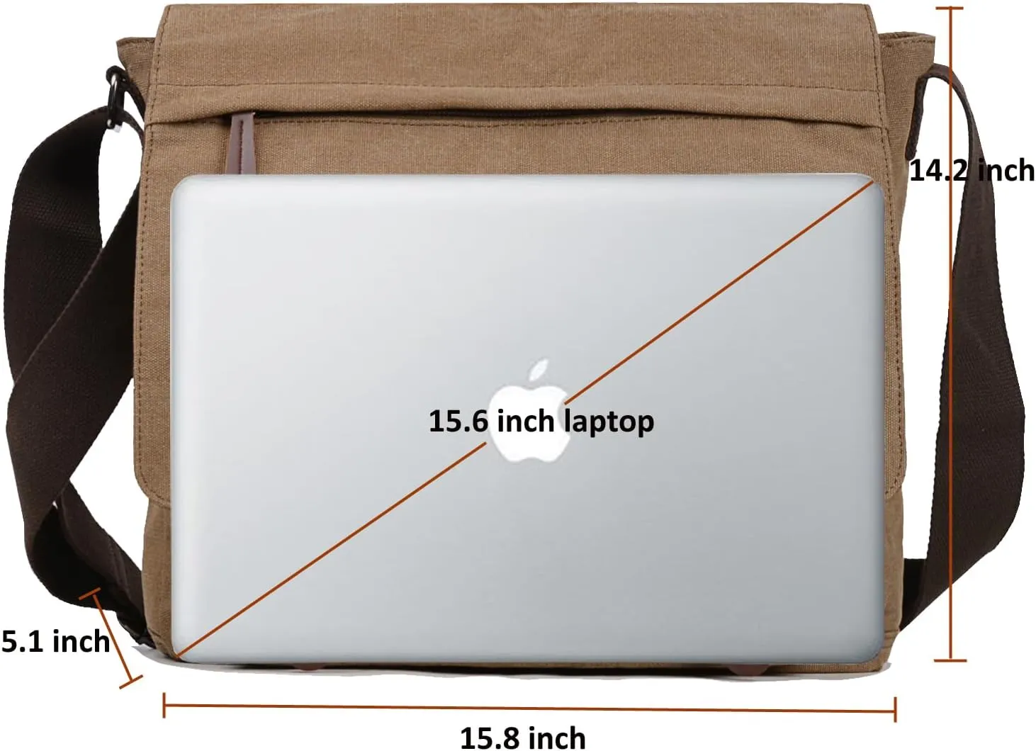 Canvas Messenger Bag for Men Women,Travel Satchel Shoulder bag 15.6 Inch Laptop Bag briefcase Business