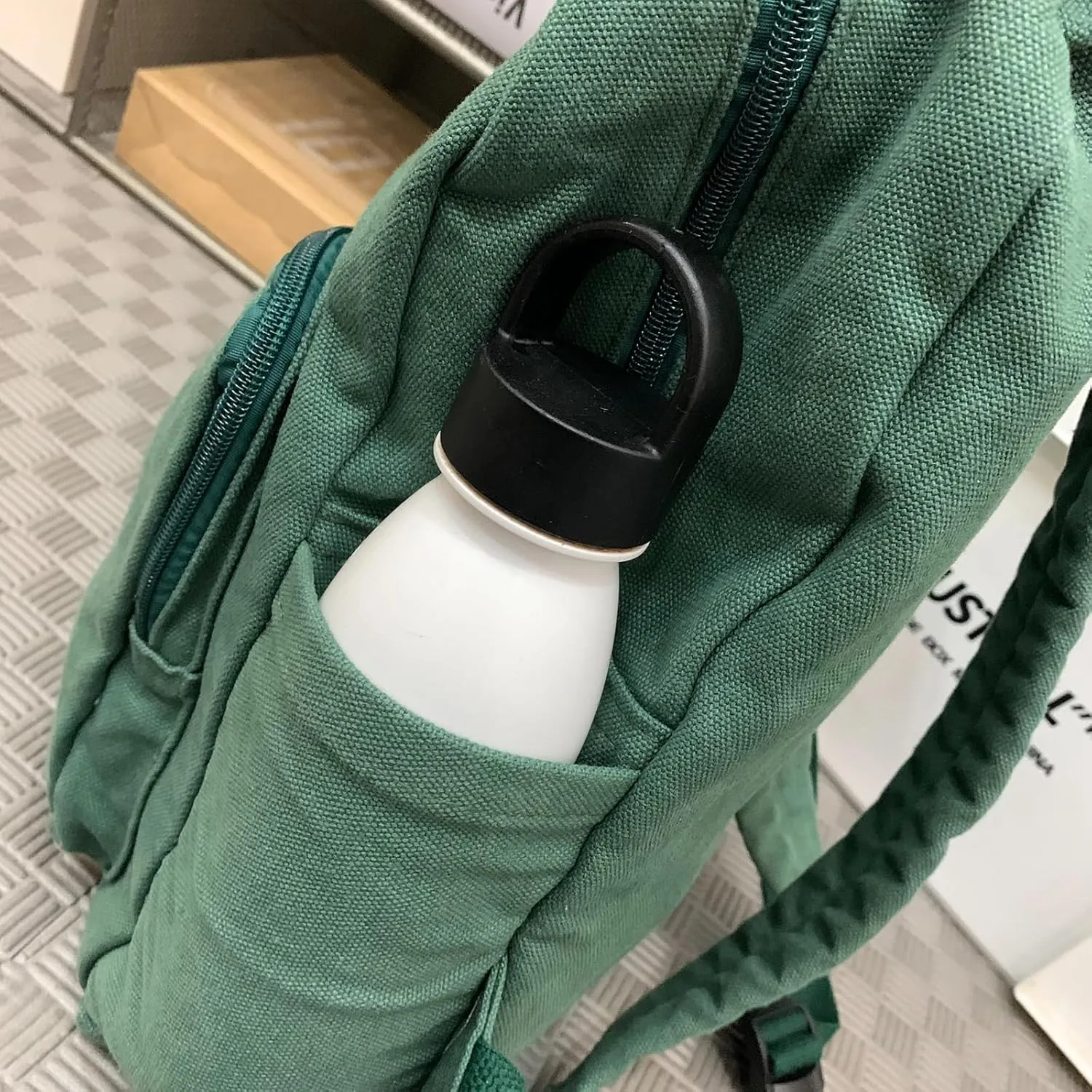 Canvas Small Backpack Purse for Women Cute Aesthetic Green Mini Backpack for Teen Girls Ladies Vintage School Bookbag Purse