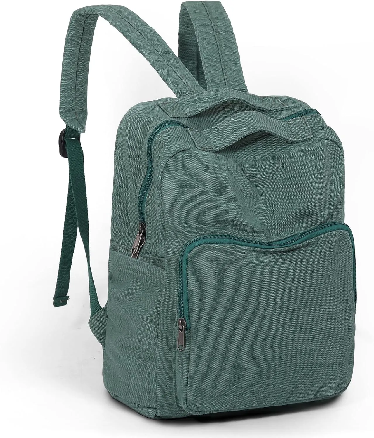 Canvas Small Backpack Purse for Women Cute Aesthetic Green Mini Backpack for Teen Girls Ladies Vintage School Bookbag Purse