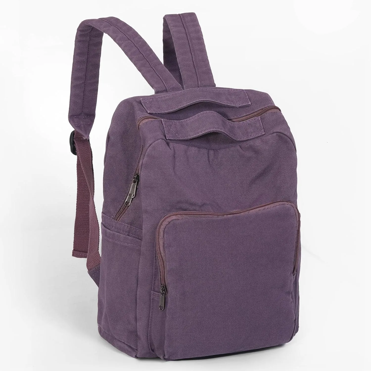 Canvas Small Backpack Purse for Women Cute Aesthetic Purple Mini Backpack for Teen Girls Ladies Vintage School Bookbag Purse