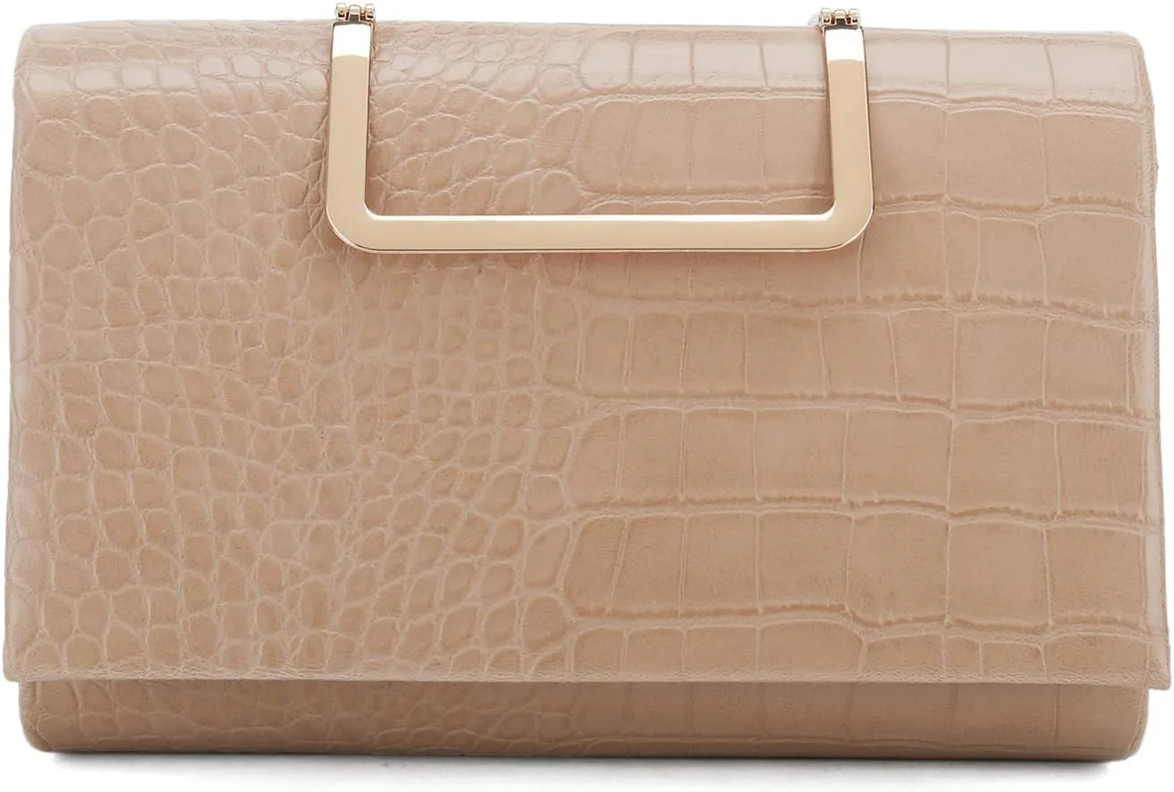 CHARMING TAILOR Small Crocodile Print Clutch Bag PU Alligator Handbag Womens Clutch Purse