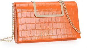 CHARMING TAILOR Small Crocodile Print Clutch Bag PU Alligator Handbag Womens Clutch Purse