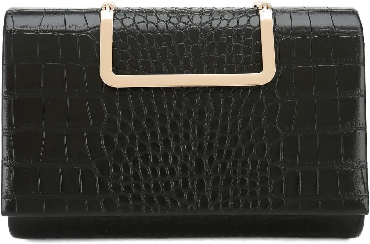 CHARMING TAILOR Small Crocodile Print Clutch Bag PU Alligator Handbag Womens Clutch Purse