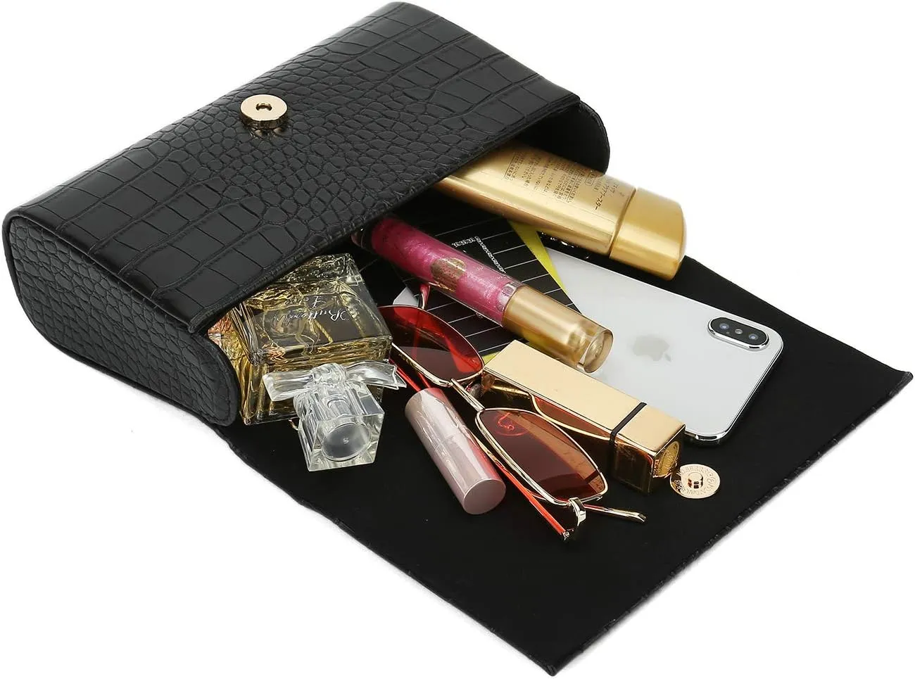 CHARMING TAILOR Small Crocodile Print Clutch Bag PU Alligator Handbag Womens Clutch Purse
