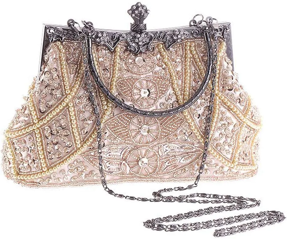 Clutch Purses for Women Vintage Beaded Clutches Purses Evening Handbags for Wedding Party