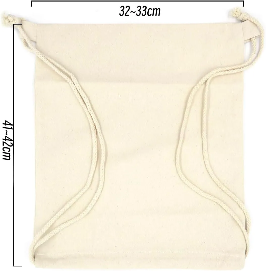 Cotton Canvas Drawstring Backpack Bag Gym Sackpack Sport String Sack Pack Bags pack-2, Beige