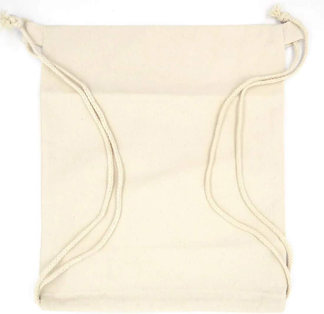 Cotton Canvas Drawstring Backpack Bag Gym Sackpack Sport String Sack Pack Bags pack-2, Beige