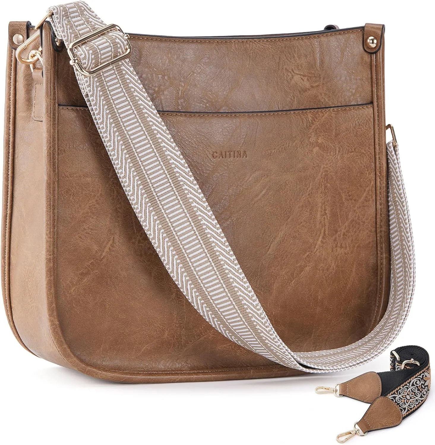 Crossbody Bag Women Vegan Leather Hobo Handbag Trendy Crossbody Shoulder Bag Purses For Women with 2 Adjustable Strap