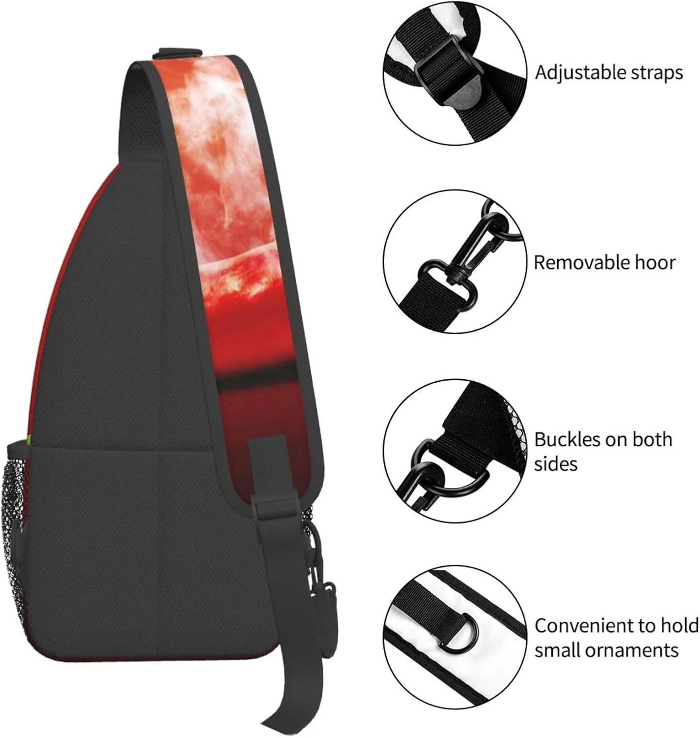 Crossbody Sling Bag for Men Women, Food Hot Chili Pepper Sling Backpack Shoulder Chest Bag, Anti Theft Travel Hiking Daypacks