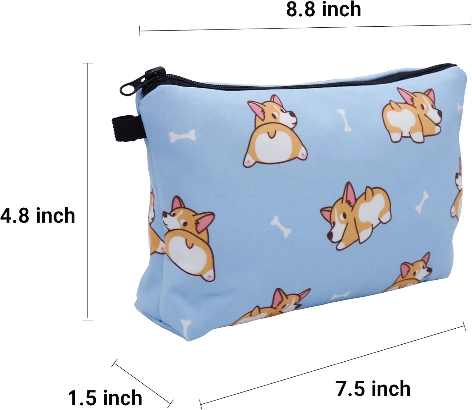 Cute Travel Makeup Bag Cosmetic Bag Small Pouch Gift for Women (Corgi)