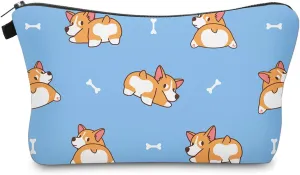 Cute Travel Makeup Bag Cosmetic Bag Small Pouch Gift for Women (Corgi)