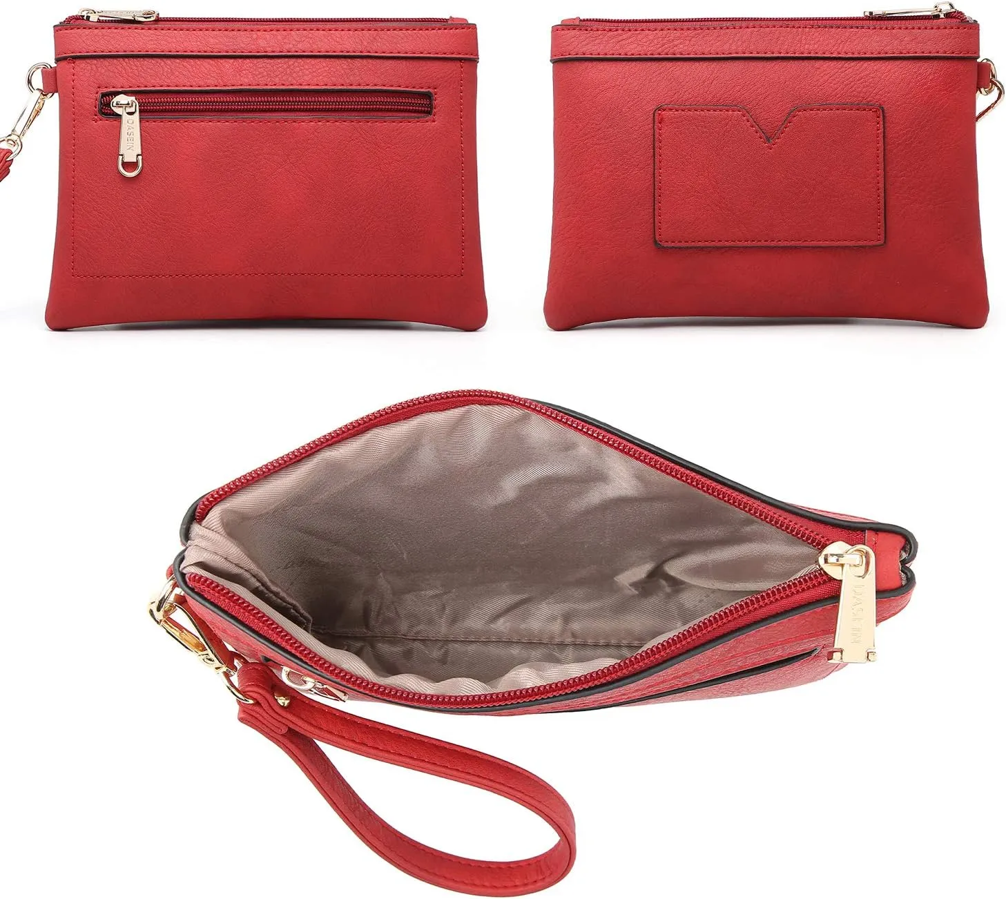 Dasein Purses Handbags for Women Satchel Vegan Leather Shoulder Bags Work Tote for Ladies with Matching Clutch