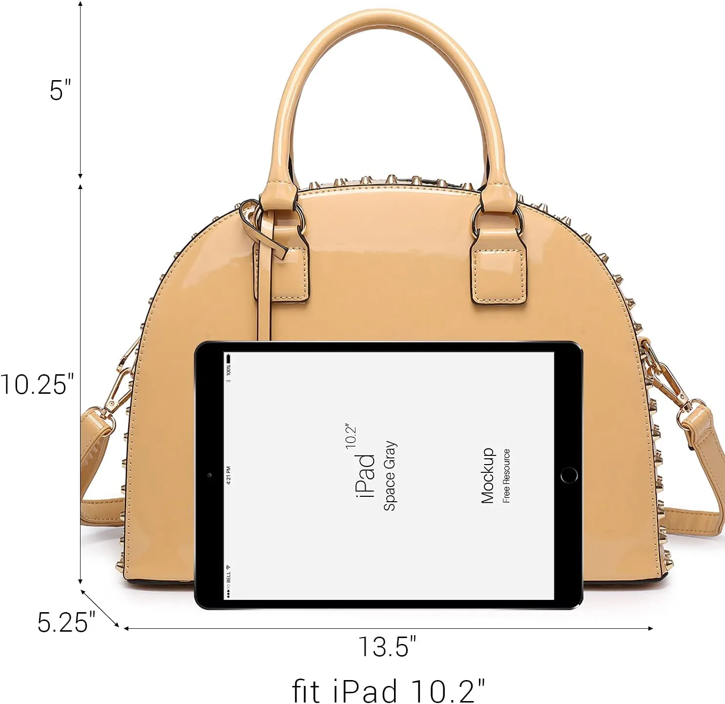 Dasein Women Patent Leather Purses Handbags Dome Satchel Purse Work Tote Structured Shoulder Bag with Long Strap
