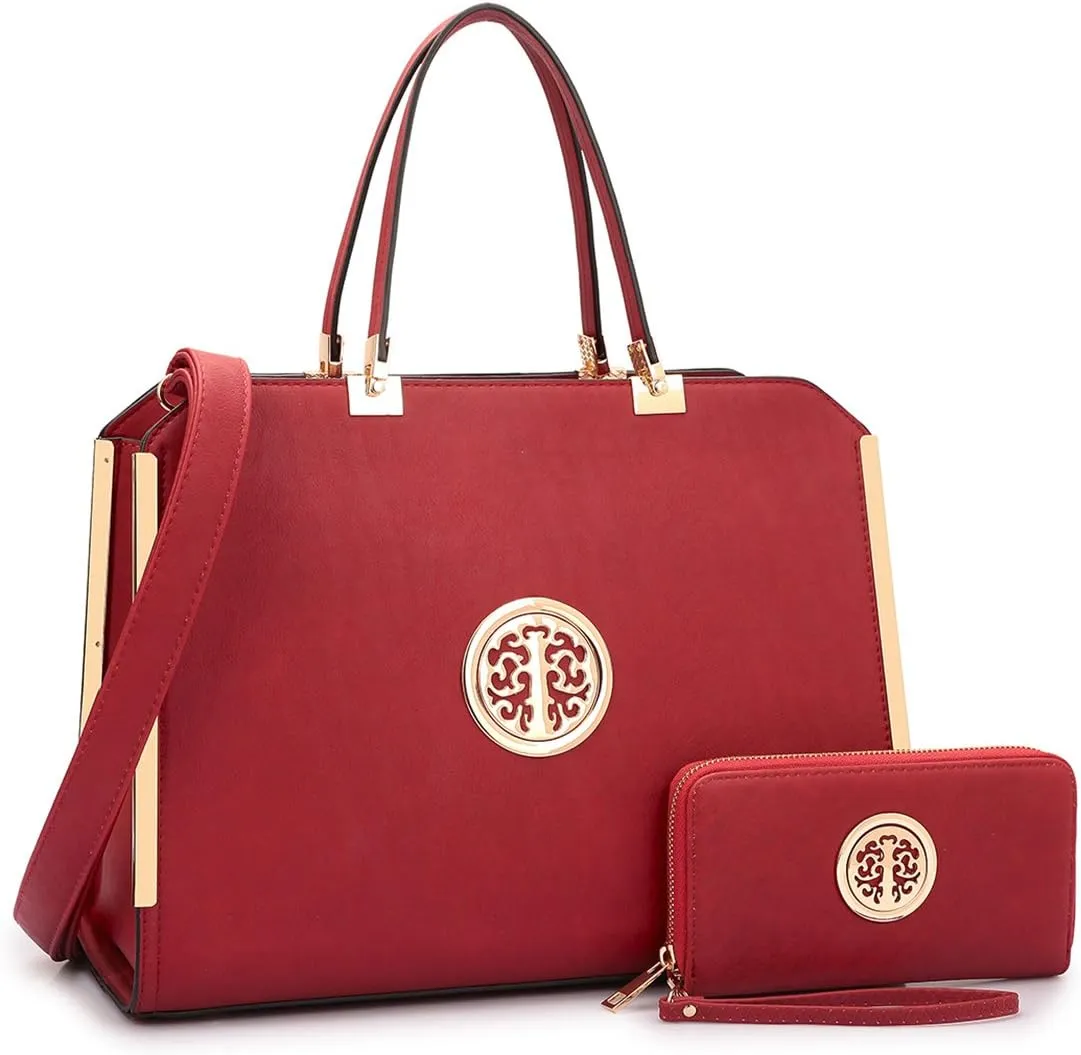 Dasein Women Purses and Handbags Top Handle Satchel Bags Large Shoulder Work Bag Tote with Wallet