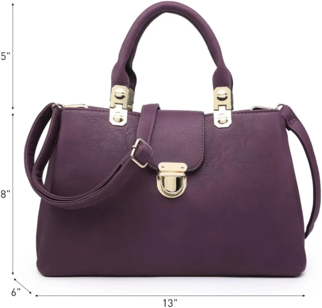 Dasein Women Satchel Handbags Top Handle Purse Medium Tote Bag Vegan Leather Shoulder Bag
