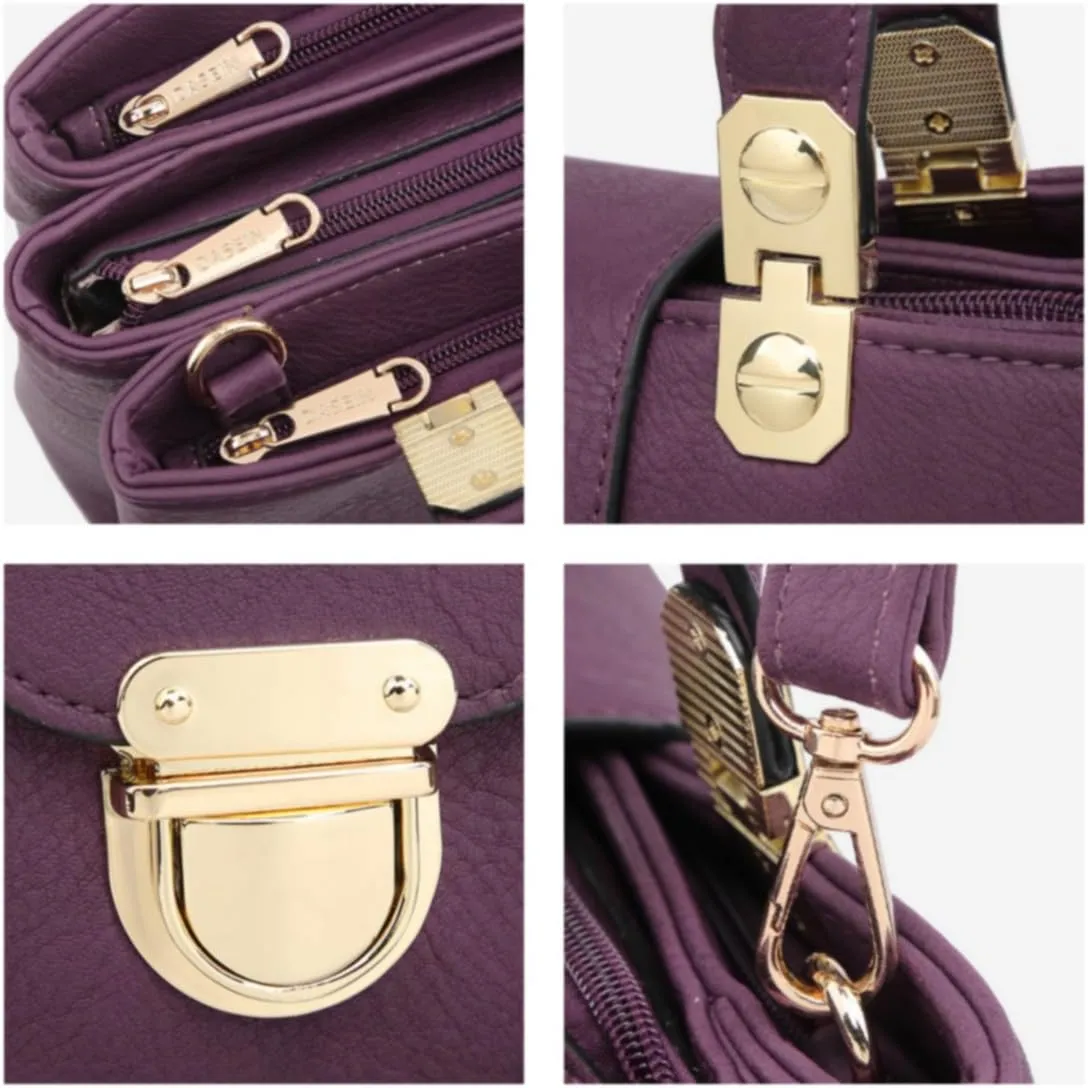 Dasein Women Satchel Handbags Top Handle Purse Medium Tote Bag Vegan Leather Shoulder Bag