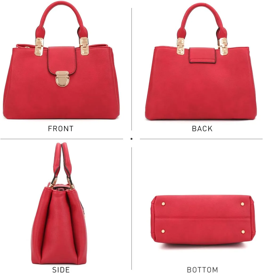 Dasein Women Satchel Handbags Top Handle Purse Medium Tote Bag Vegan Leather Shoulder Bag