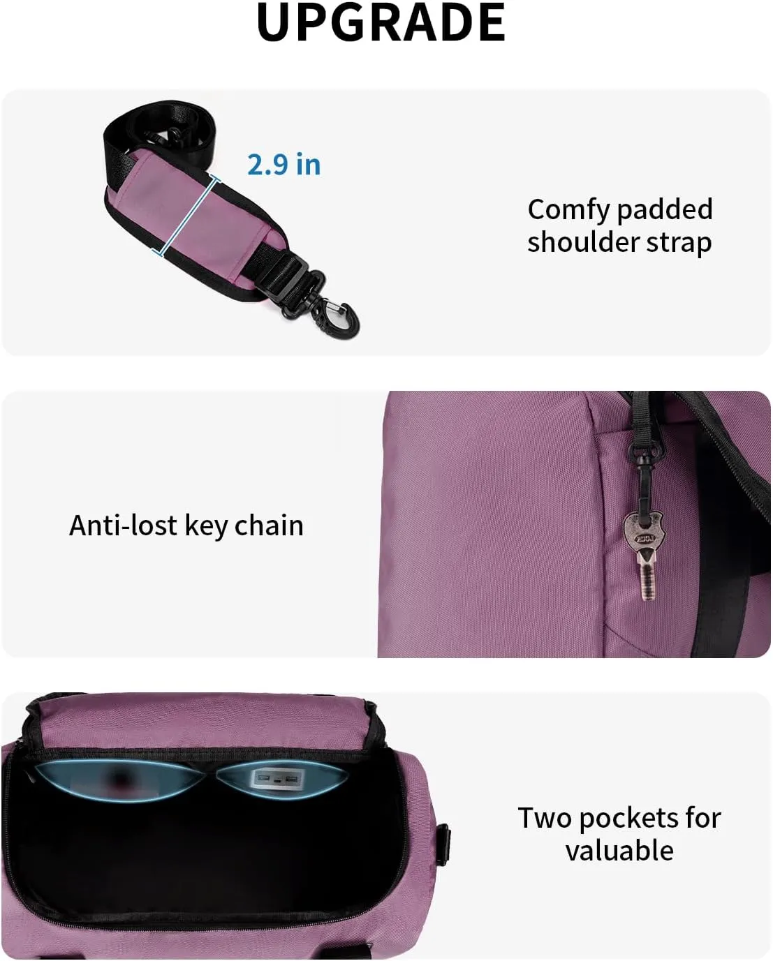 ECOHUB 16'' Personal Item Bag Mini Duffel Bag Small Travel Bag Underseat Carry on Bag for United Airlines Gym Bag for Women and Men