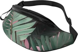 Fanny Pack Waist Bag Pack Adjustable Hip Bum Bag Green Palm Tree Leaves Crossbody Bags Belt Bag for Men Women