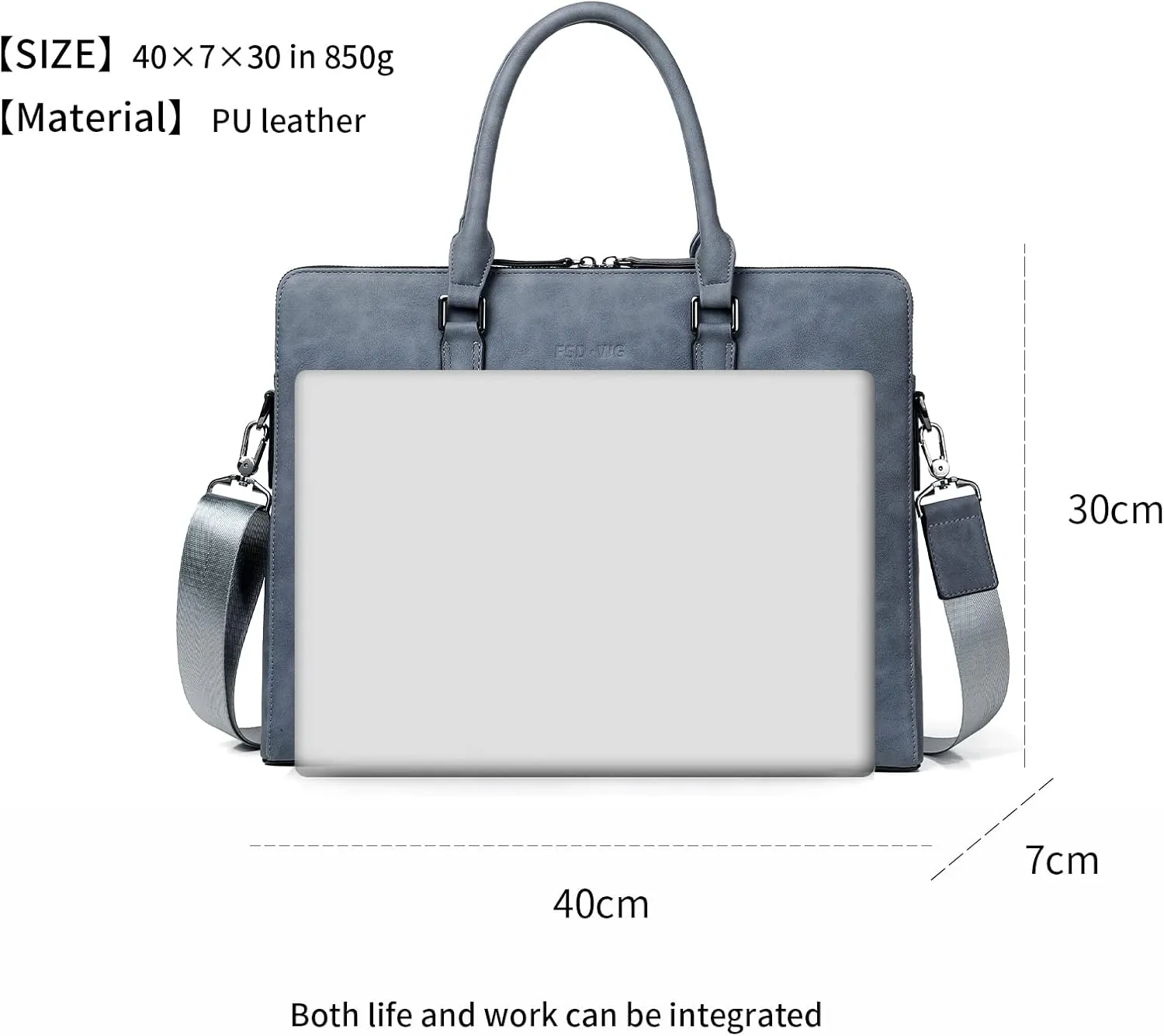 FSD. WG Business Bag Leather Messenger Bag Water Resistant Business Travel Briefcase Handbag Briefcase for Men