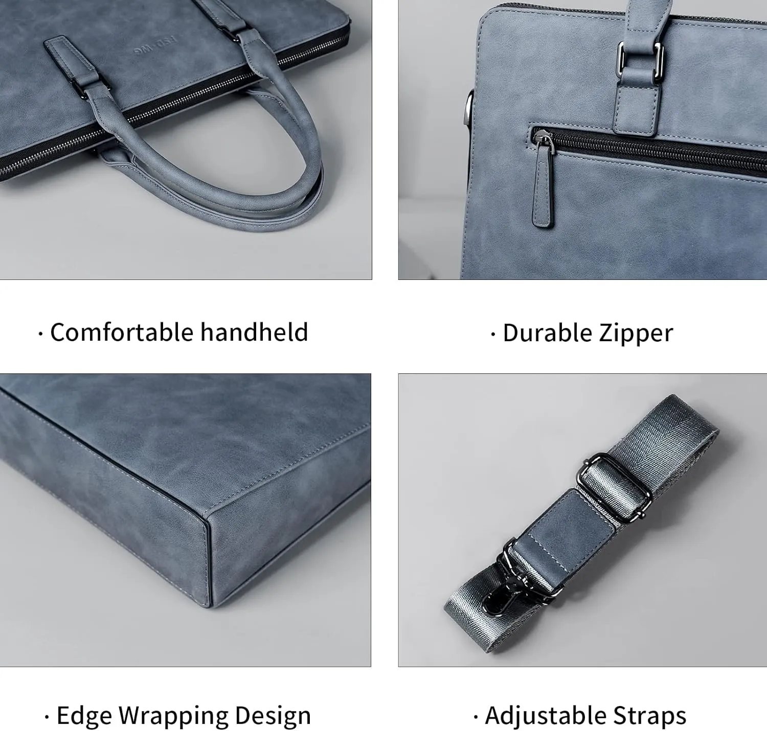 FSD. WG Business Bag Leather Messenger Bag Water Resistant Business Travel Briefcase Handbag Briefcase for Men