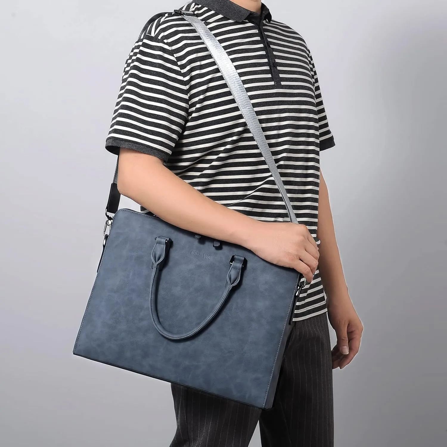 FSD. WG Business Bag Leather Messenger Bag Water Resistant Business Travel Briefcase Handbag Briefcase for Men