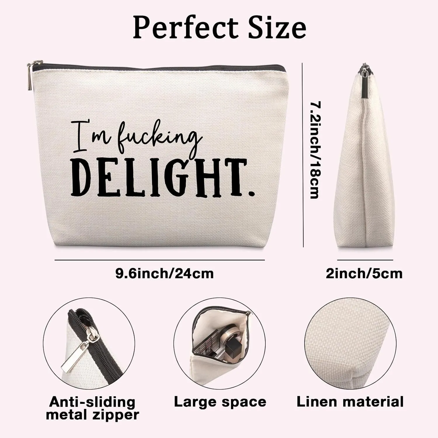 Funny Gag Gifts for Women Travel Cosmetic Bag, Funny Gifts for Friends Christmas Farewell Friendship Gifts for Women Friends Sister Coworkers Travel Makeup Bags