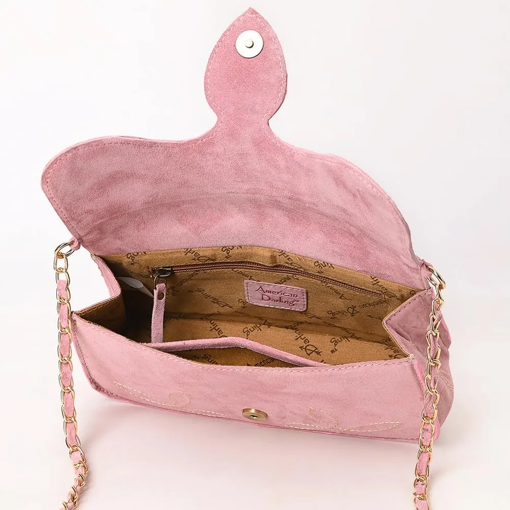 Genuine Leather Clutch Bag in Suede by American Darling