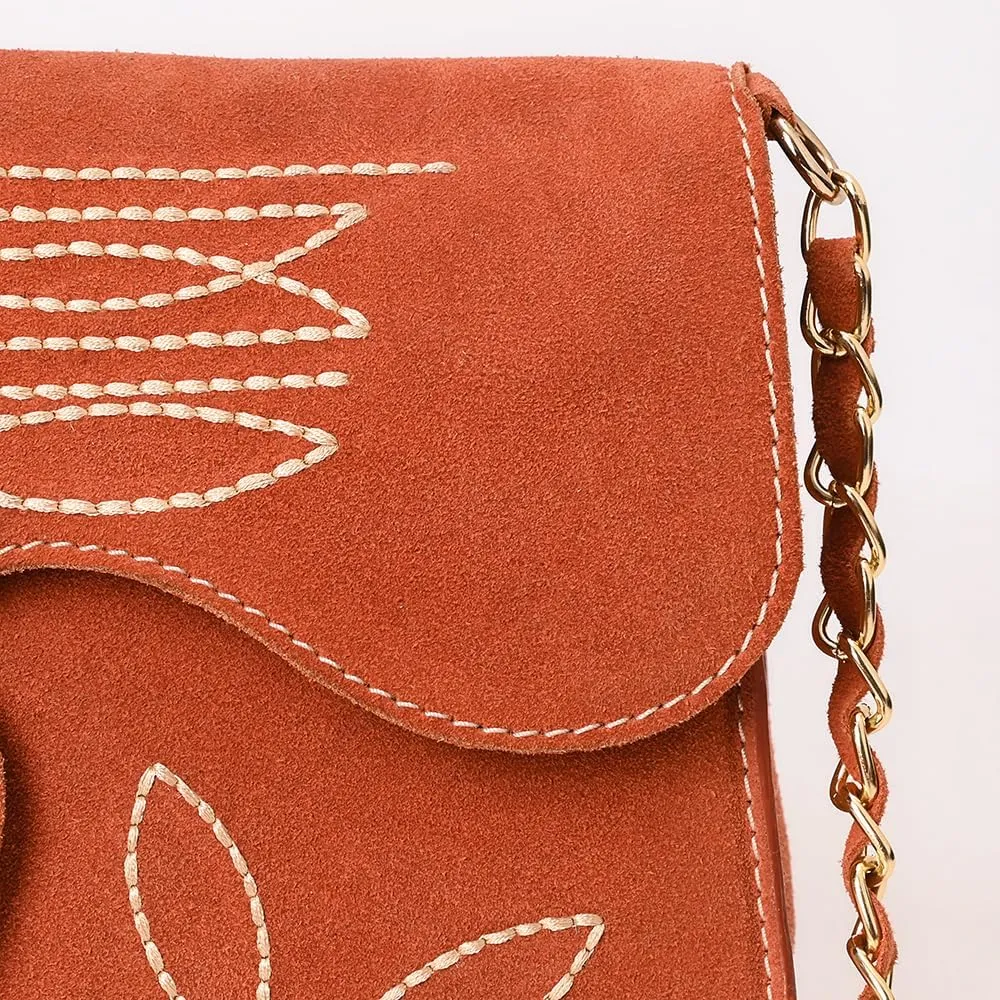 Genuine Leather Clutch Bag in Suede by American Darling