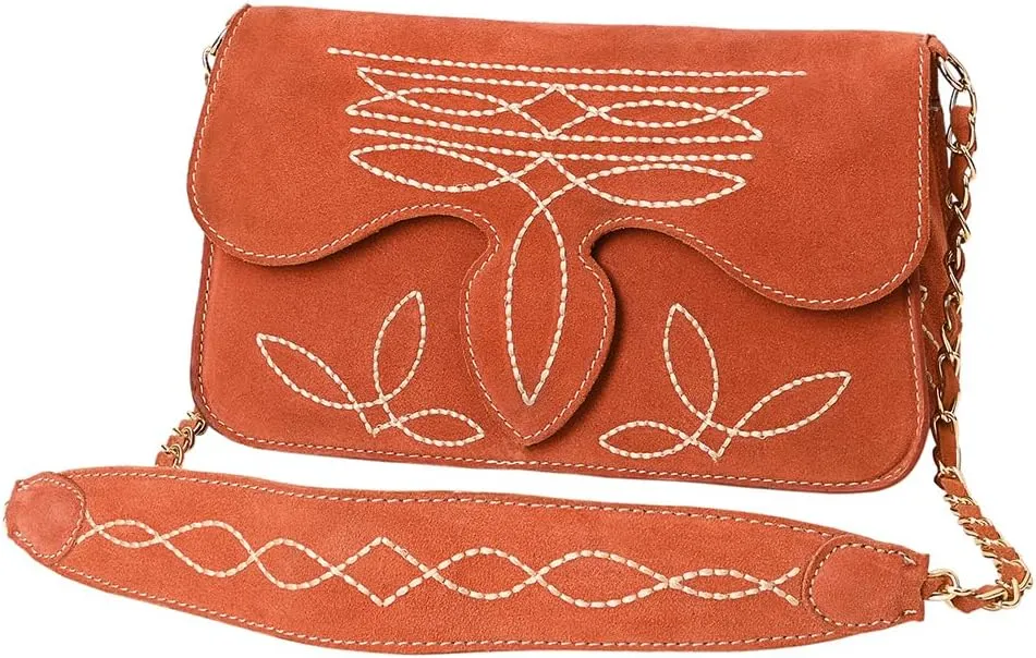 Genuine Leather Clutch Bag in Suede by American Darling