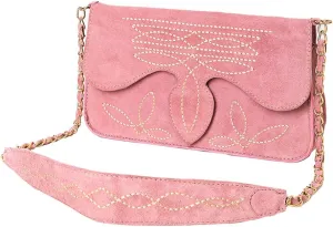 Genuine Leather Clutch Bag in Suede by American Darling