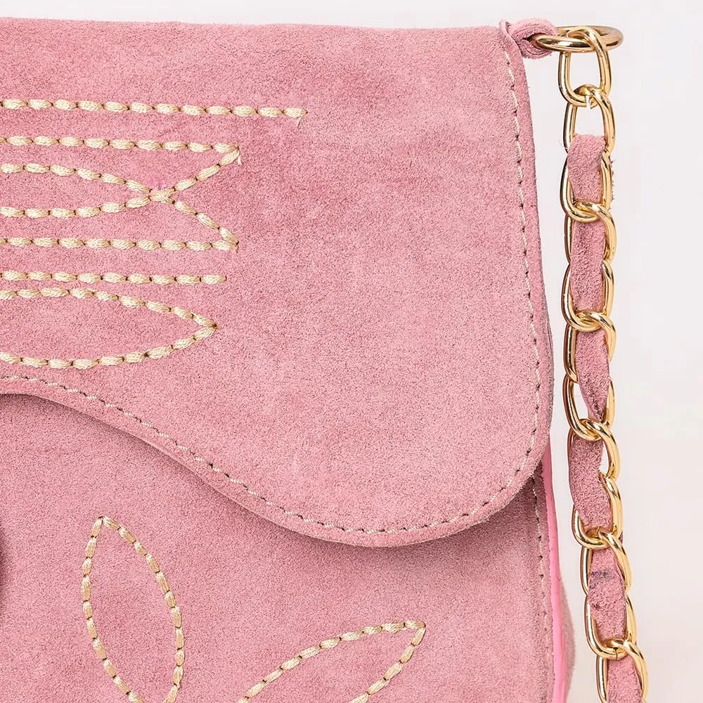 Genuine Leather Clutch Bag in Suede by American Darling