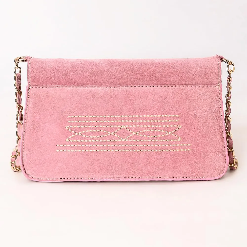 Genuine Leather Clutch Bag in Suede by American Darling