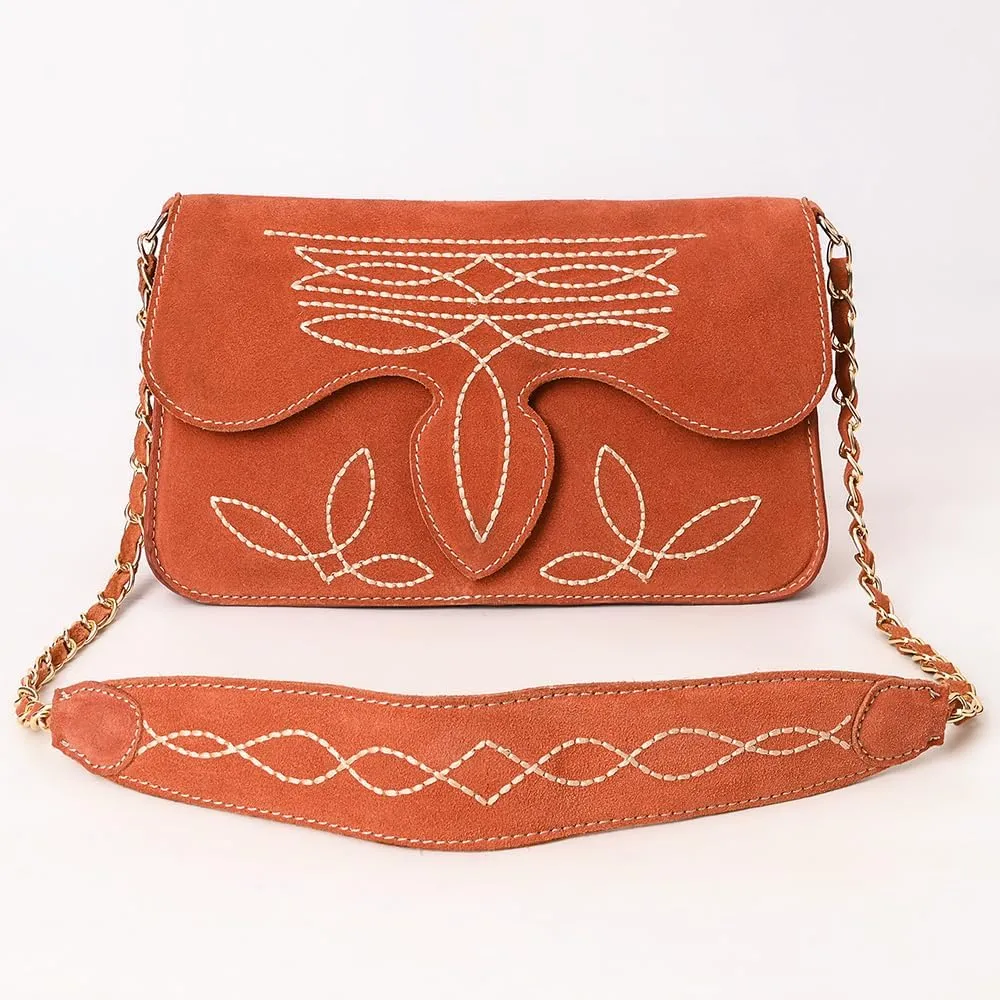 Genuine Leather Clutch Bag in Suede by American Darling